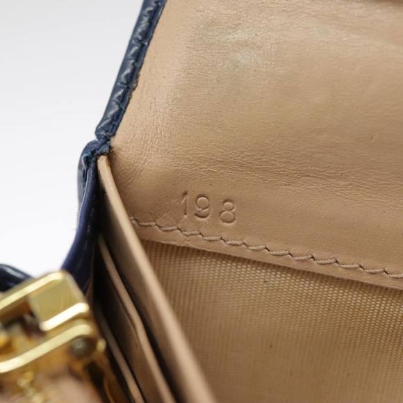 PRADA Long Wallet Enamel Blue Gold Auth 99227 - Picture 12 of 16